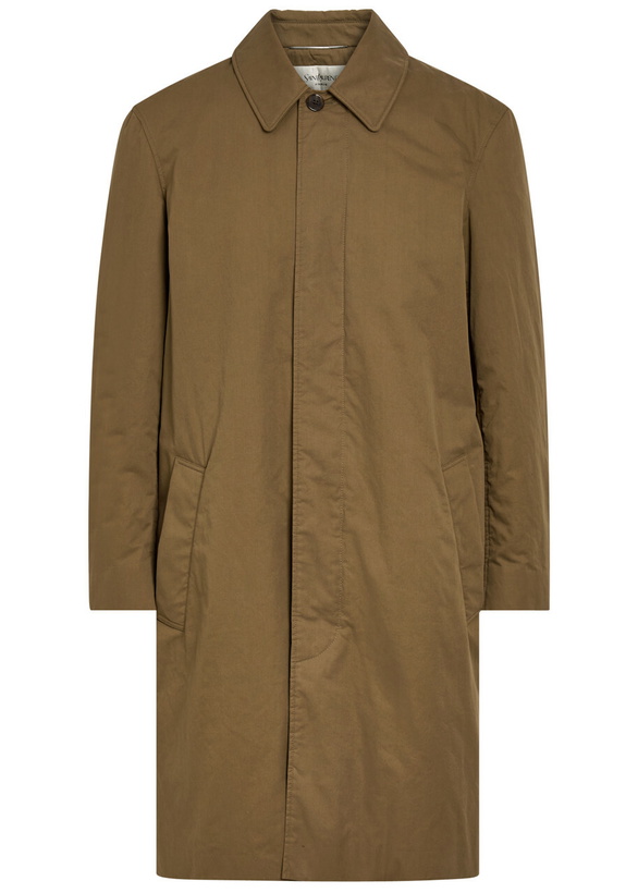 Photo: Saint Laurent Quilted Cotton Coat Taupe