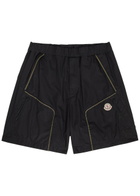 Moncler Logo Contrast-stitch Cotton-poplin Shorts Black