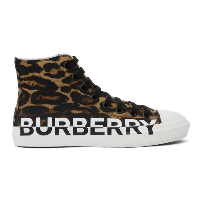 Photo: Burberry Tan and Black Leopard Larkhall Sneakers