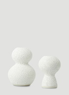 Marloe Marloe Set of Two Lava & Bone Candlestick Holders