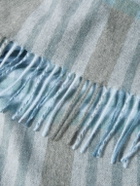 Johnstons of Elgin - Fringed Checked Cashmere Scarf