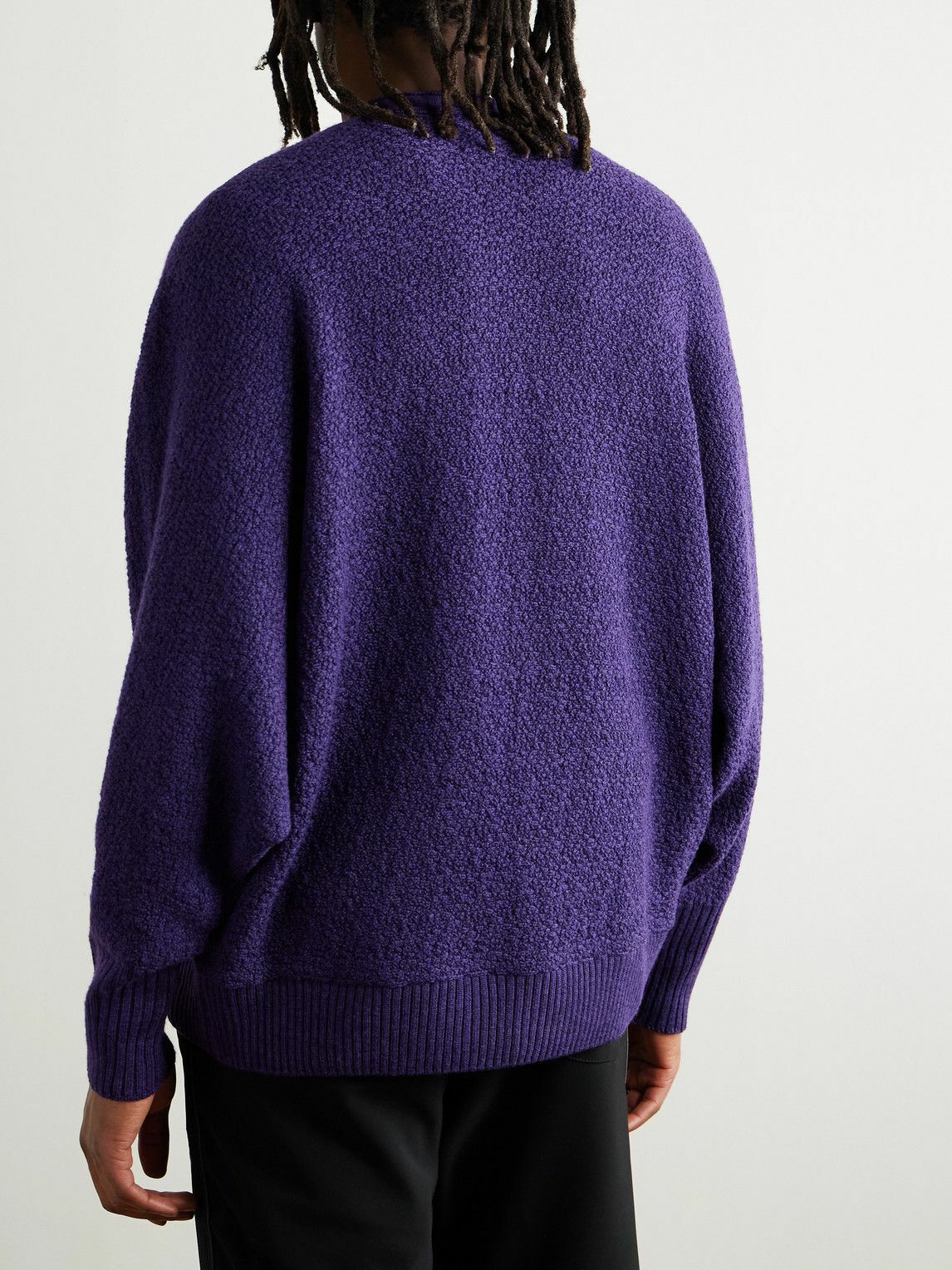 Needles - Merino Wool-Bouclé Cardigan - Purple