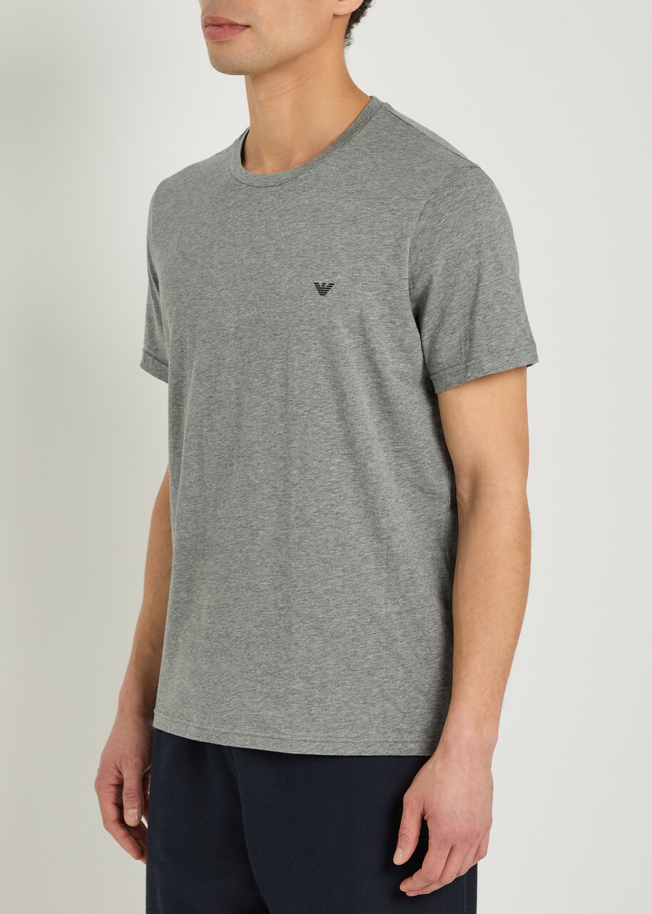 Emporio Armani Logo Crew-neck Stretch-cotton T-shirt set of two Multicoloured
