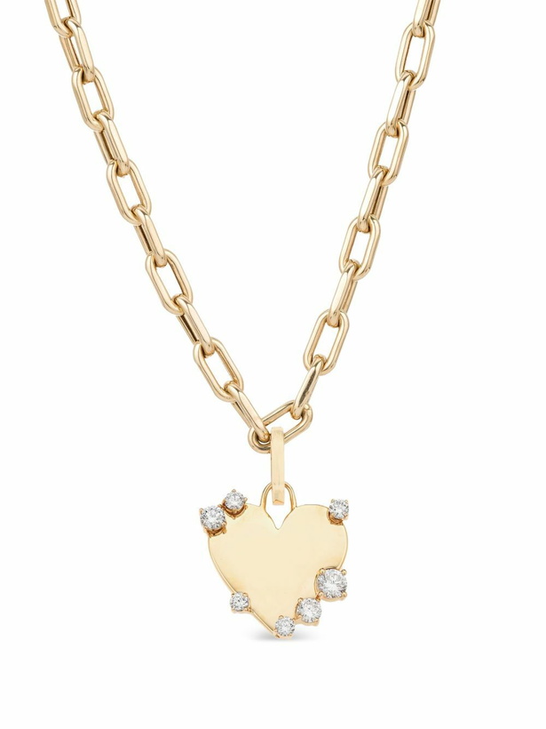 Photo: Adina Reyter X YSE Beauty 14kt Yellow Gold Dog Tag Diamond Necklace