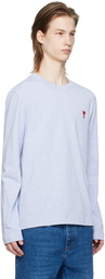 AMI Paris Blue Ami de Cœur Long Sleeve T-Shirt