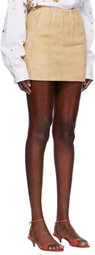 Marni Beige Soft Suede Miniskirt