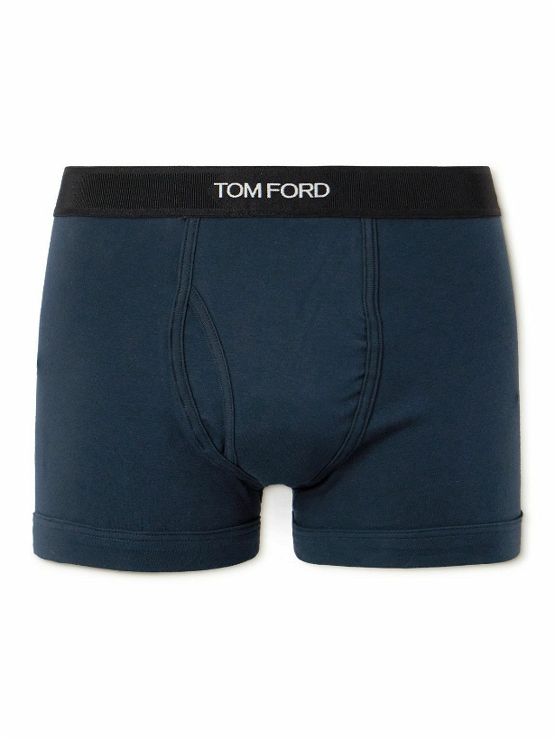 Photo: TOM FORD - Stretch-Cotton Jersey Boxer Briefs - Blue