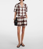 Asceno Zurich printed silk twill shorts