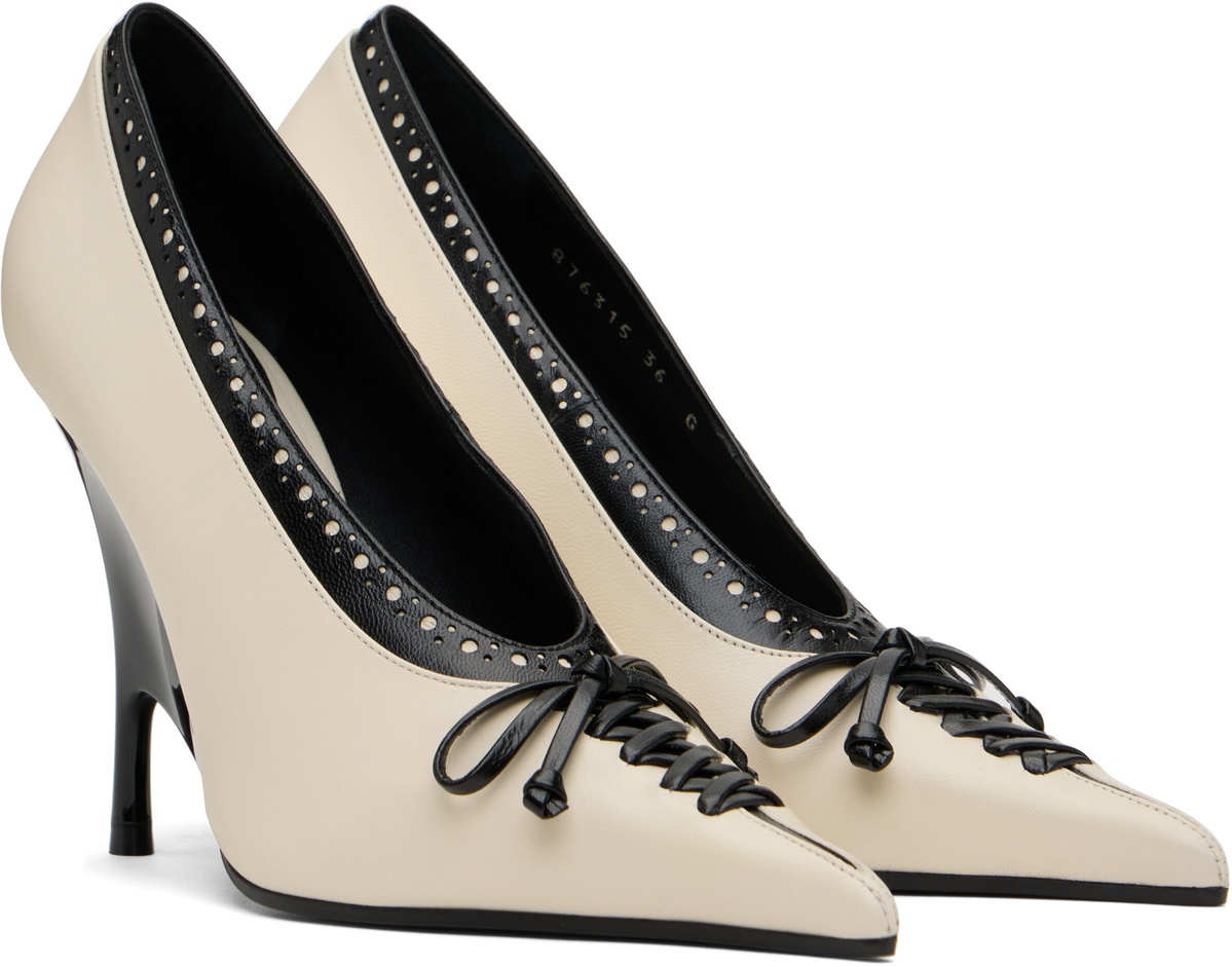 McQueen Off-White & Black Koko Wedge Heels