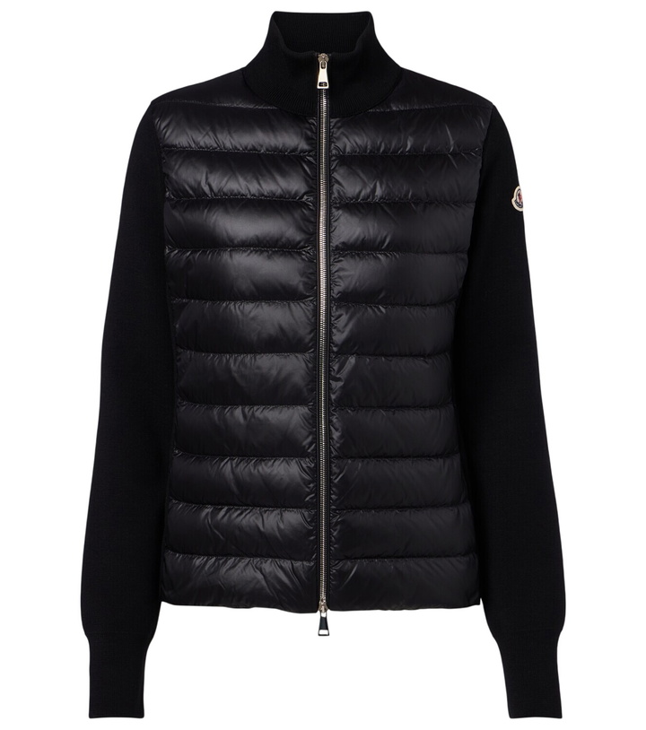 Photo: Moncler Down-paneled virgin wool cardigan