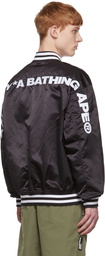 AAPE by A Bathing Ape Black Nylon Reversible Bomber Jacket