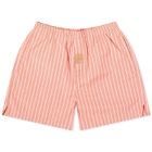 Martine Rose Women's Striped Boxer Shorts in Pink/Green