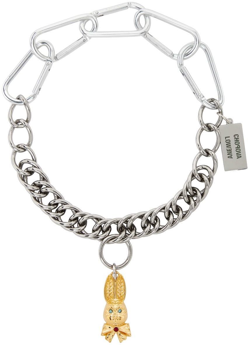 Chopova Lowena SSENSE Exclusive Silver & Gold Bunny Pendant
