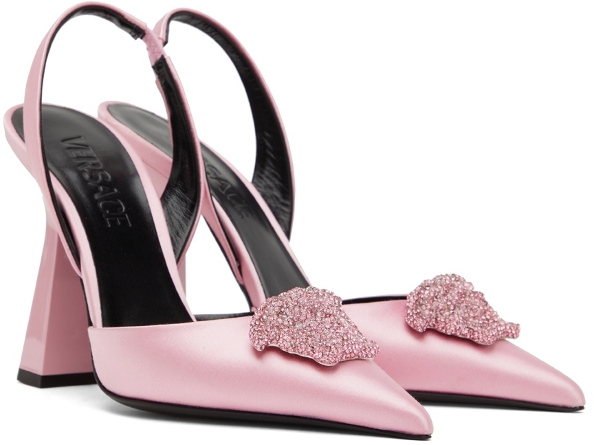 Versace Pink 'La Medusa' Slingback Heels Versace