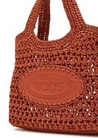 Tods Manici Mini Raffia top Handle bag - Terracotta - One Size