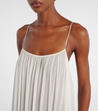 Xu Zhi Feather-trimmed gathered gown