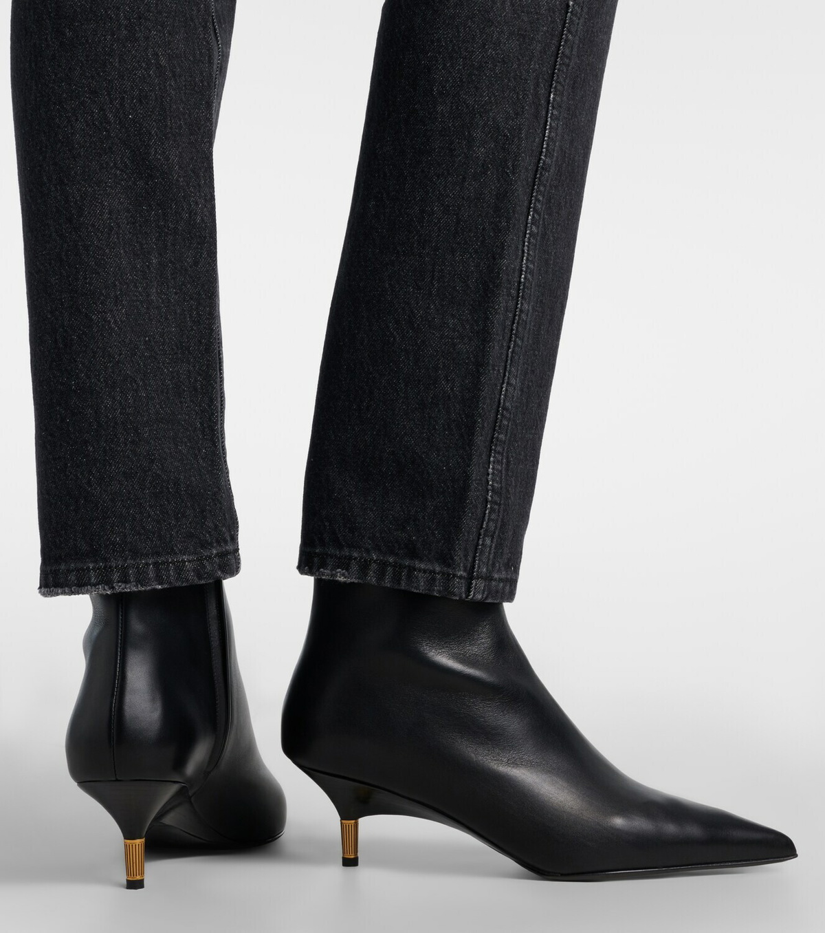 Khaite Bella leather ankle boots