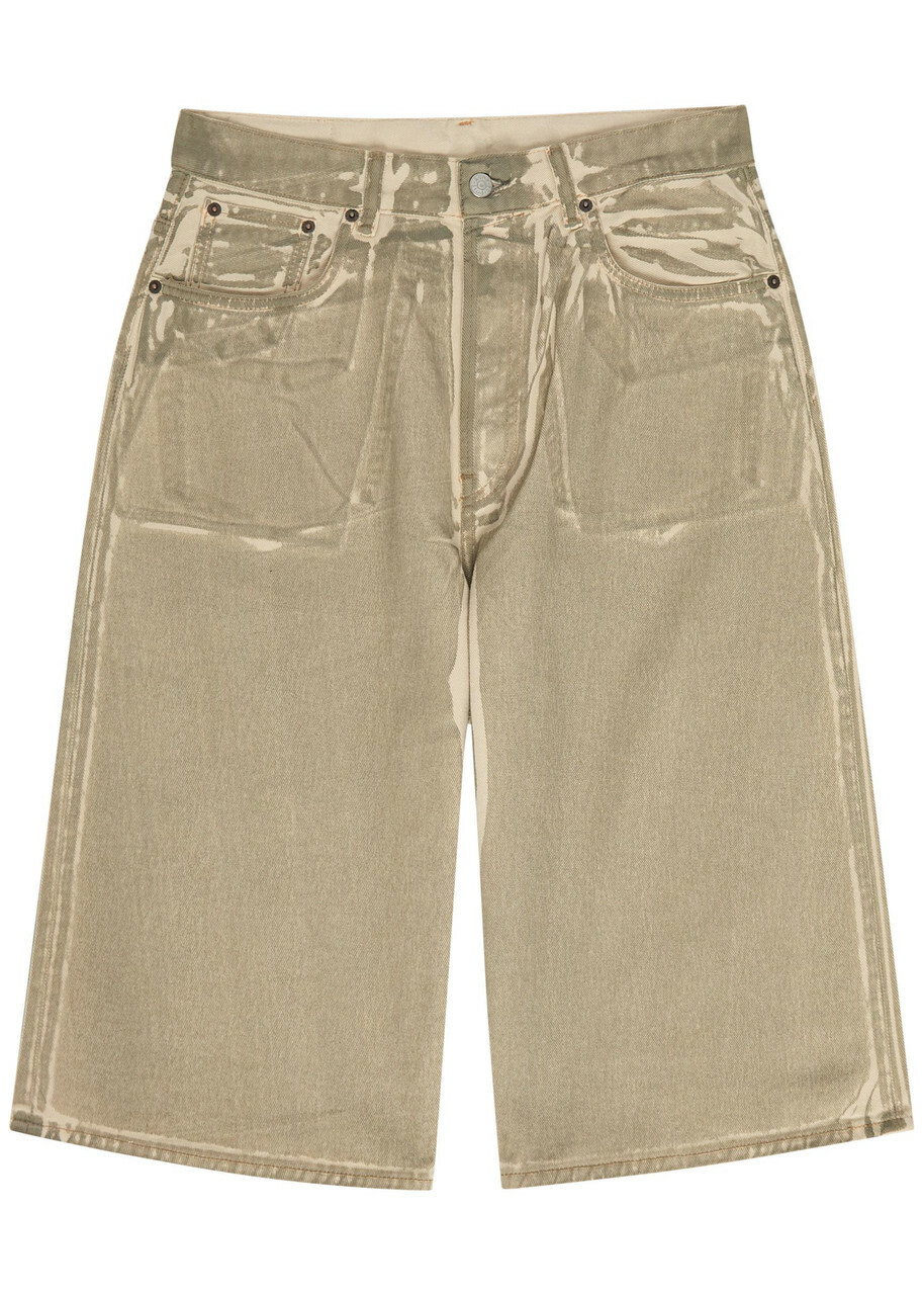 Acne Studios Two-tone Denim Shorts Beige