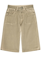 Acne Studios Two-tone Denim Shorts Beige
