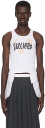 Ashley Williams White 'Precious' Tank Top
