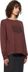 Maison Margiela Burgundy Cotton Numerical T-shirt