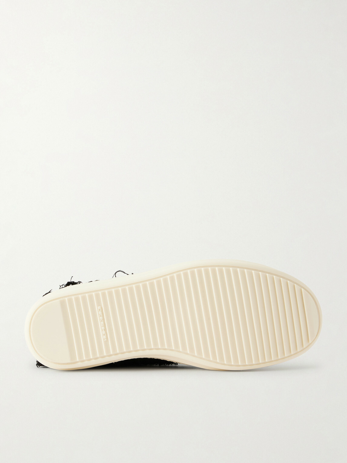 DRKSHDW by Rick Owens - Frayed Denim High-Top Sneakers - Black