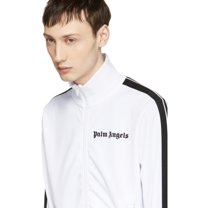 logo-print track jacket in black - Palm Angels® Official