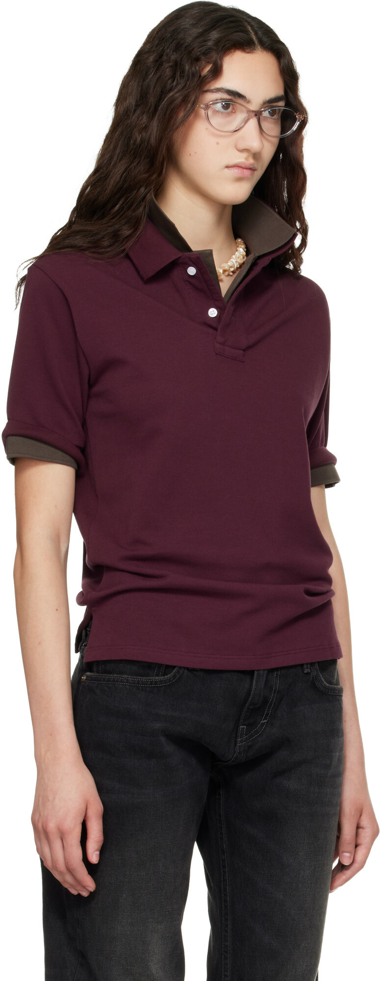 Raimundo Langlois Burgundy Layered Polo