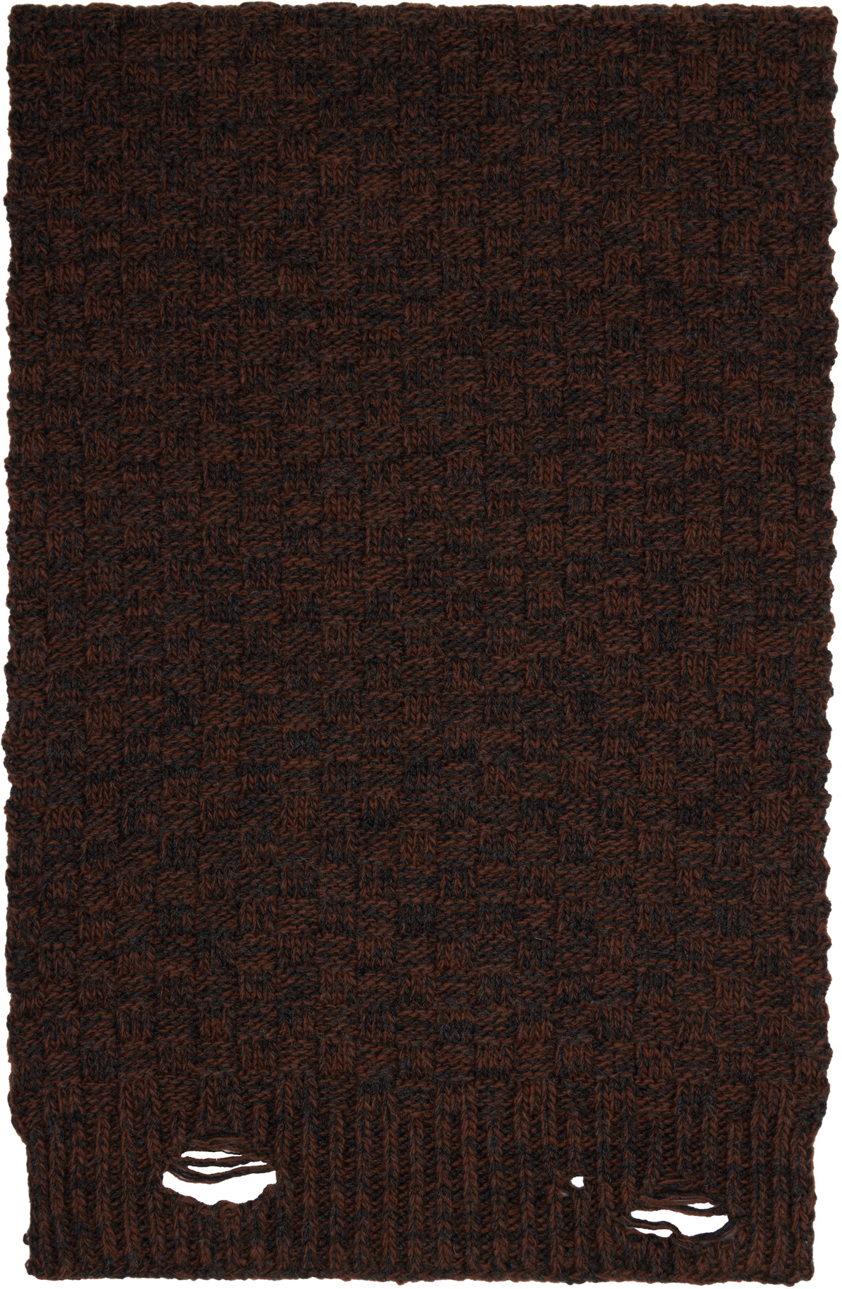 MM6 Maison Margiela Brown Distressed Scarf