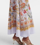 Etro Scarf-detail floral silk maxi dress