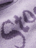 Stockholm Surfboard Club - Logo-Jacquard Merino Wool Sweater - Purple