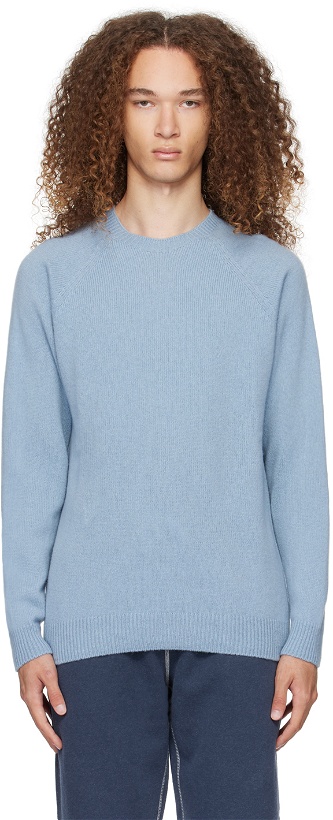 Photo: Sunspel Blue Raglan Sweater