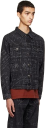 Études Black Jean-Michel Basquiat Edition Kentucky Cheese Popcorn Denim Jacket
