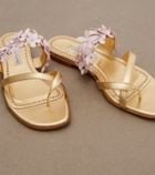 Manolo Blahnik Fiosabi appliqué leather thong sandals
