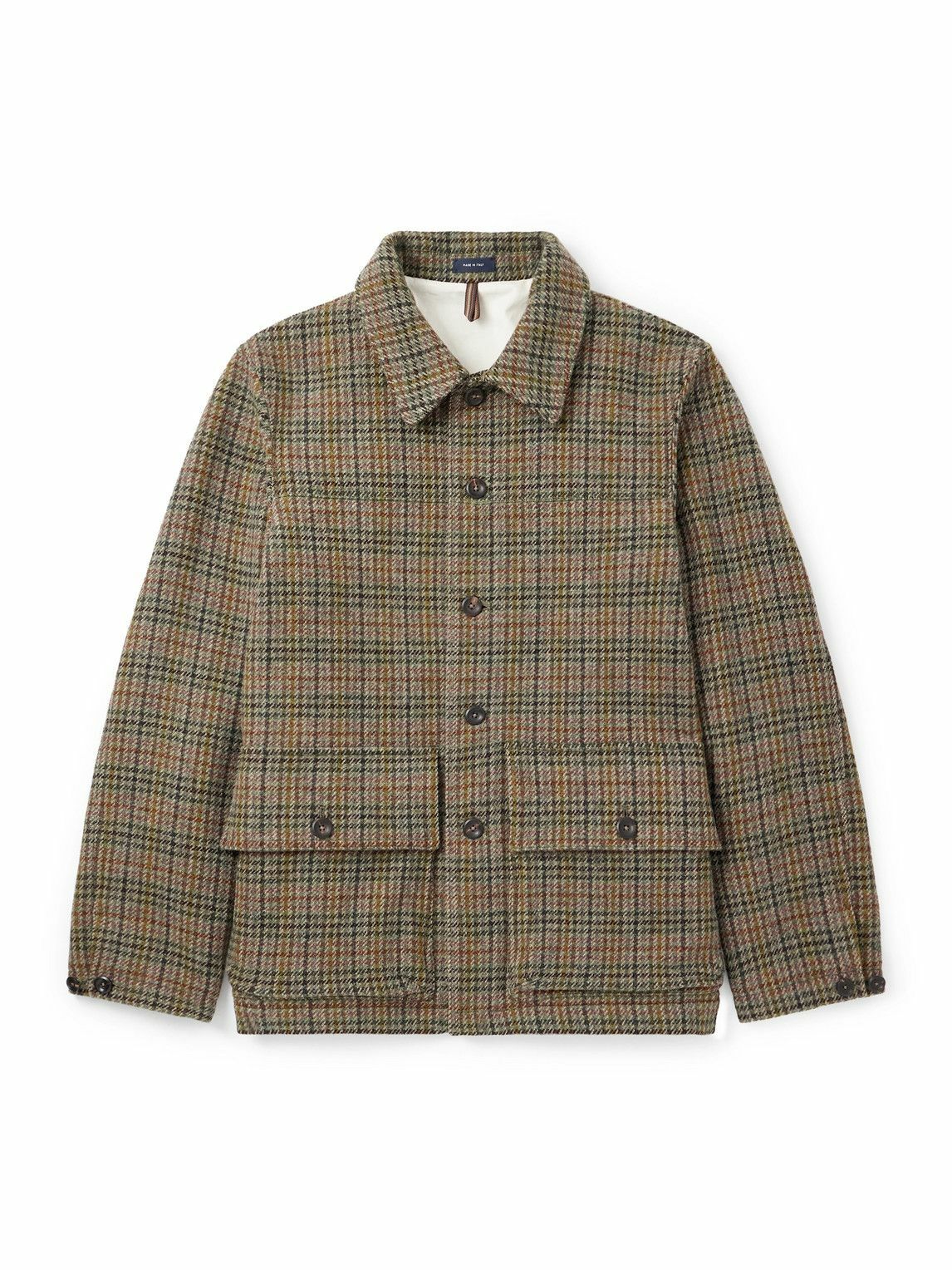 Drake's - Artist Checked Wool-Tweed Chore Jacket - Brown Drake's