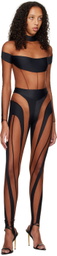 Mugler Black Illusion Sheer Bodysuit