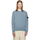 Stone Island Blue 6100034 Malfilé Fleece 'Old' Effect Sweatshirt