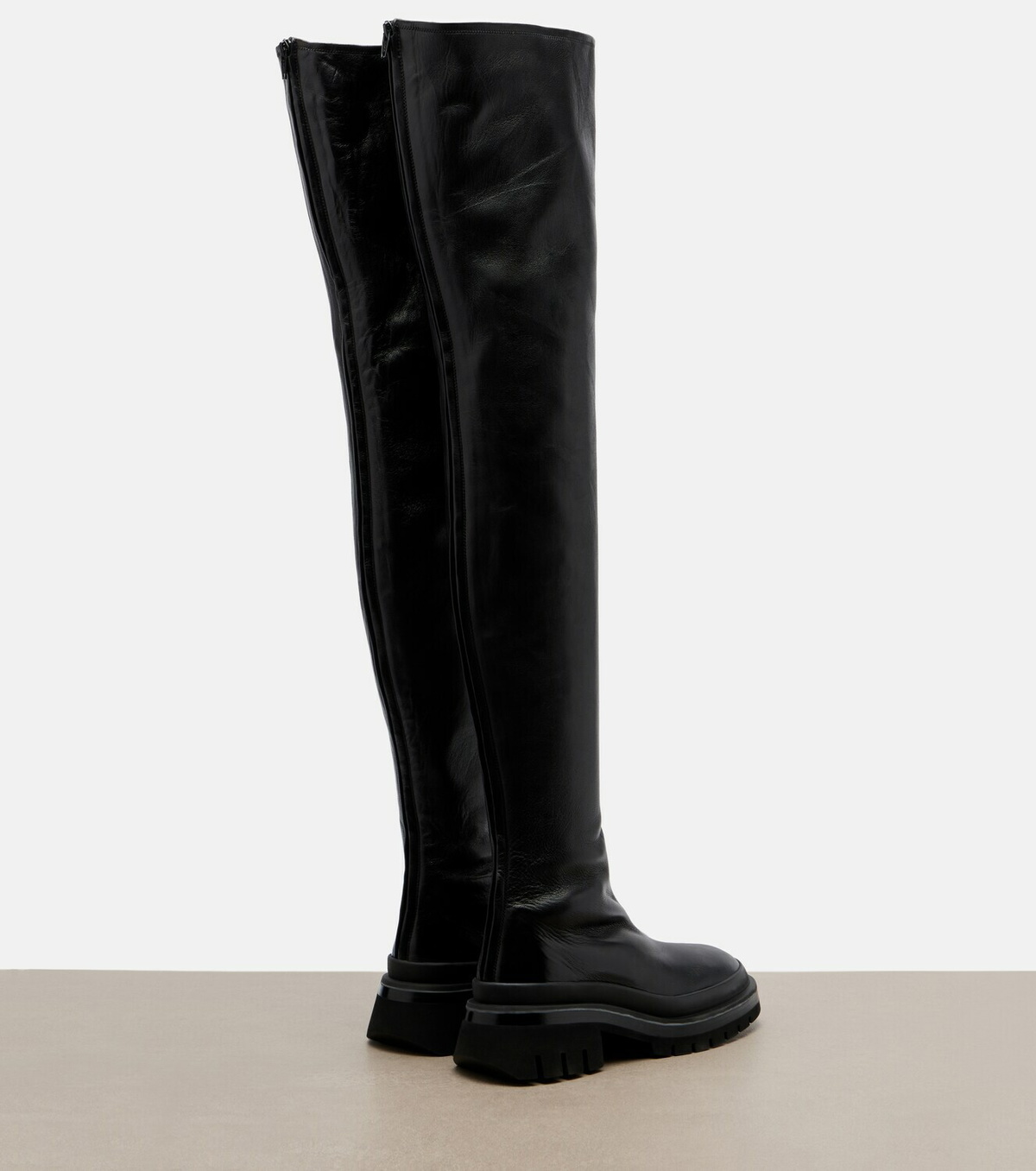 Khaite Fallon leather over-the-knee boots
