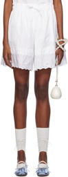 Simone Rocha White Easy Drawstring Shorts