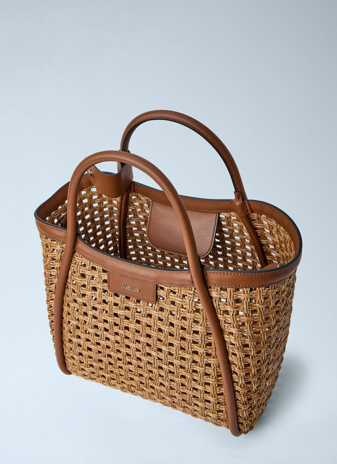Max Mara Woven Leather Tote Bag