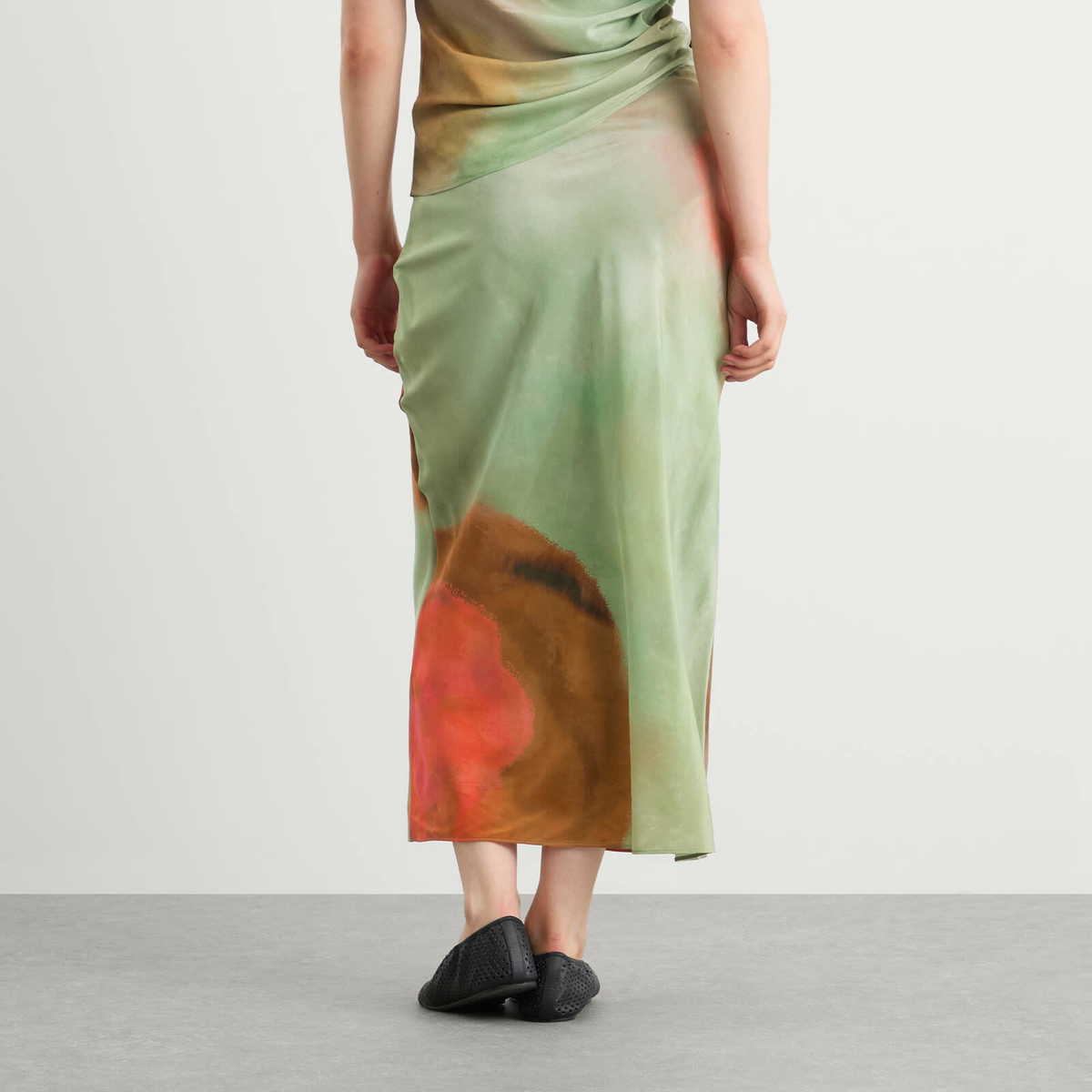 SIR. Women's Calle Midi Skirt in Acquerello Print