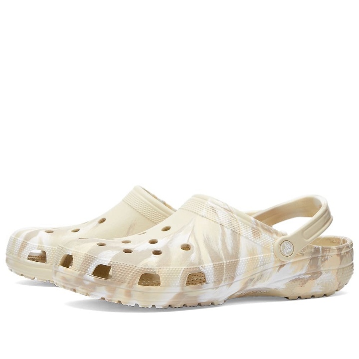 Photo: Crocs Classic Marbled Clog in Bone/Multi