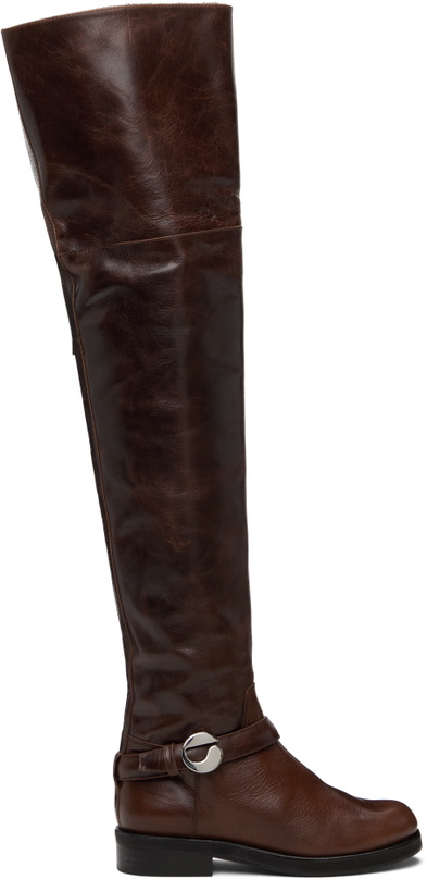 Photo: Coperni Brown Belt High Cavalier Tall Boots