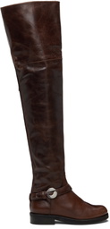 Coperni Brown Belt High Cavalier Tall Boots