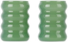 Sophie Lou Jacobsen Green Small Opaque Ripple Glass Set