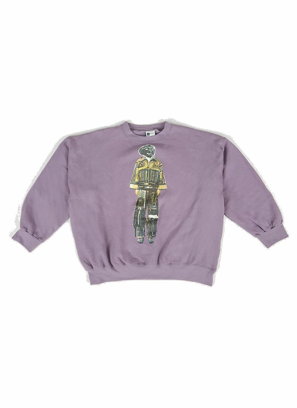Photo: Graphic Print Sweatshirt in Purple