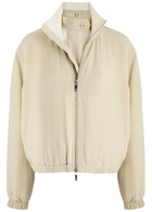 Helmut Lang Layered Silk and Satin Bomber Jackets Cream