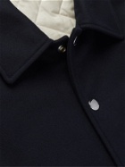 MARNI - Logo-Embroidered Virgin Wool-Blend Bomber Jacket - Blue