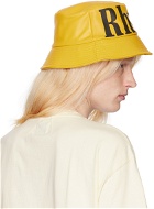 Rhude Yellow Logo Leather Bucket Hat