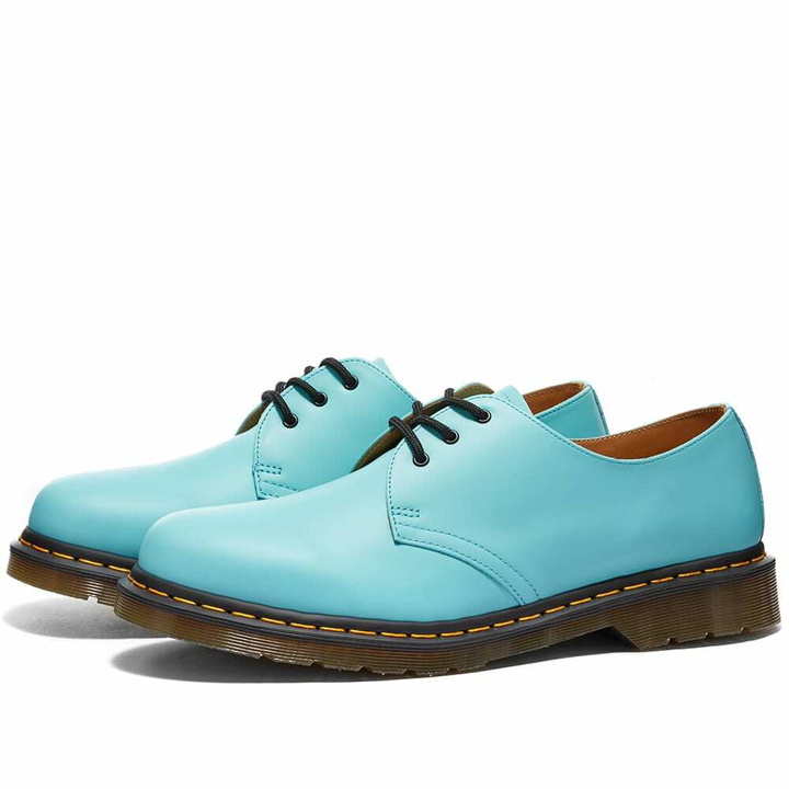 Photo: Dr. Martens Men's 1461 3-Eye Shoe in Turquoise Blue Smooth